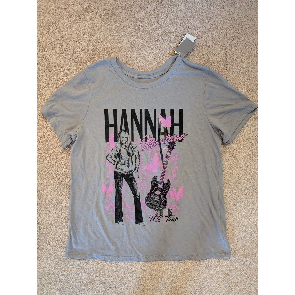 Disney Hannah Montana 2006 Tour Graphic T-Shirt Gray Large NWT